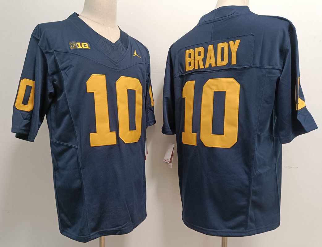 Men Michigan Wolverines #10 Brady Blue 2025 NCAA Jersey->ncaa teams->NCAA Jersey